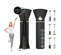 Cubierta para calefactor de terraza, cubierta protectora de alta calidad 900D con ventilación y cremallera, incluye barra deslizante para un fácil montaje, universal para la mayoría de los