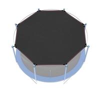 Cubierta para cama elástica de 8 barras, 10/12/14 pies, con protección UV, toldo protector solar, multifuncional, resistente, octogonal, para camping, jardín, césped y parque