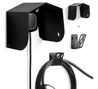 Cubierta para Cargador de Coche eléctrico, Techo, Protectora, Marquesina, Accesorio, Carpa, Kit Protección, Refugio, Toldo, Estructura, Cobertizo, Soporte. (Techo Negro + Soporte de Cable EV)