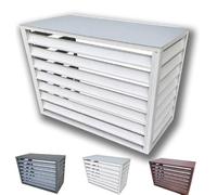 Cubierta para condensador de mini split para unidades exteriores, cubierta para aire acondicionado mini split, protector de pantalla para compresor de condensador de bomba de calor (techo plano blanco