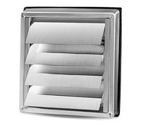 Cubierta para conductos de ventilación Rejilla de ventilación acero inoxidable 304 100/125/150 mm con rejilla antirretorno, resistente al viento y a la lluvia(100MM)