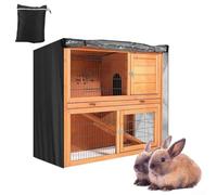 Cubierta para conejo, 420D impermeable, resistente al viento, tela Oxford de doble piso, cubierta de jaula de conejo, rejillas de ventilación y parte delantera transparente, 122 x 50 x 105 cm