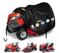 Cubierta para cortacésped de equitación al aire libre, impermeable, resistente al agua, poliéster 420D, cubierta para tractor de césped, se adapta a cubiertas de hasta 54 pulgadas con cinta