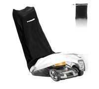 Cubierta para cortacésped: funda protectora impermeable para cortacésped 210D Oxford con cordón y bolsa de almacenamiento para tractor de césped (195 x 108 x 66 cm)