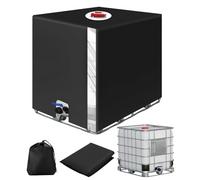 Cubierta para Depósito de Agua 1000 litros, Cubierta Funda Deposito con Película Transparente, Antipolvo Anti UV Cubierta Protectora Depósito Agua IBC, Funda Bidon Cubierta Deposito Agua,Negro