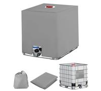 Cubierta para Depósito de Agua 1000 litros, IBC Funda Deposito Protección, Antipolvo Anti UV Grifo Deposito de Agua, Tapa Deposito Agua Lluvia, Cubierta Contenedor IBC (120 x 100 x 116 cm, Gris)