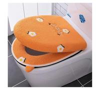 Cubierta para el asiento del inodoro, Cojín for asiento de inodoro, 2 unidades/juego almohadillas cojín for felpa con borlas encaje rosa, juego dos piezas, fundas for tapa , terciopelo(Orange)