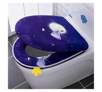 Cubierta para el asiento del inodoro, Cojín for asiento de inodoro, 2 unidades/juego almohadillas cojín for felpa con borlas encaje rosa, juego dos piezas, fundas for tapa , terciopelo(Dark Blue)