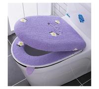Cubierta para el asiento del inodoro, Cojín for asiento de inodoro, 2 unidades/juego almohadillas cojín for felpa con borlas encaje rosa, juego dos piezas, fundas for tapa , terciopelo(Purple)