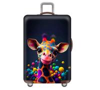 Cubierta para Equipaje,Grafiti,Animales,Flores,Funda Maleta De Viaje,Funda Protectora para Malet,Funda para Maleta EláStica,Luggage Cover para Equipaje De 18-32 Pulgadas (Morado,S(18-21inch))