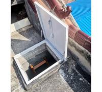 Cubierta para escotilla de ático, tragaluz de salida personalizada para sótano, almacén, almacén, cubierta de pozo de ventana Lar de 22 x 32 pulgadas, resistente a la lluvia y antirrobo