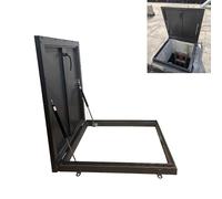 Cubierta para escotilla de techo de aluminio de alto rendimiento, tapa de acceso resistente a la intemperie para alcantarilla y sótano, 110 x 110 cm, cubierta exterior para patio y pozo de agua