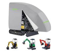 Cubierta para excavadora, lona para mini excavadora, 800 - 1600 kg, resistente al agua, tela Oxford 210D con cremallera, rayas reflectantes, dobladillo elástico, lluvia, nieve, polvo, hojas