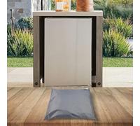 Cubierta para exterior vertical para mini congeladores y refrigeradores de bebidas hecha de tela Oxford 210D con trabillas de mano cuerdas fijas y lados con cremallera (gris S)