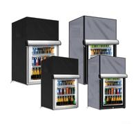 Cubierta para exterior vertical para mini refrigeradores y congeladores compactos, tela Oxford 210D con bolsas de almacenamiento y trabillas (gris L)
