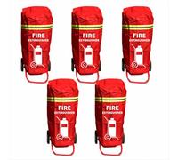 Cubierta para extintor de incendios para carrito - Funda protectora de seguridad contra incendios con ruedas, accesorio duradero resistente a arañazos y arañazos (se adapta a 110 libras, 5 piezas)