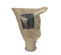Cubierta para heladas de plantas, tela no tejida beige con cremallera y cordón, transparente para protección del invierno, protector de jardín reutilizable contra el frío y las heladas, 80 x 100 cm