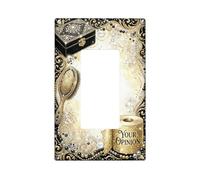 Cubierta para interruptor de luz basculante de baño con espejo, elegante caja de joyería vintage, perlas de plástico dorado, tamaño estándar, placa decorativa para sala de estar, dormitorio