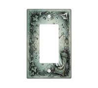Cubierta para interruptor de luz basculante gótico con reloj antiguo y | Reloj antiguo, vides de hiedra, llaves de esqueleto, arte gótico, ilustración fantástica