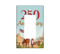 Cubierta para interruptor de luz basculante individual de aniversario, bandera histórica de caballo festiva, aniversario, plástico, tamaño estándar, placa decorativa para sala de estar, dormitorio