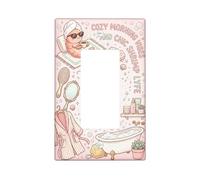 Cubierta para interruptor de luz basculante individual de camarón, espejo de bañera acogedor, elegante, ninguno de plástico melocotón, detalles de tamaño estándar, placas de interruptor de pared para