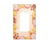 Cubierta para interruptor de luz basculante individual de cocina con diseño de fruta de dragón, fruta de mar vibrante tropical, granada, melocotón, plástico, tamaño estándar, placa decorativa para el