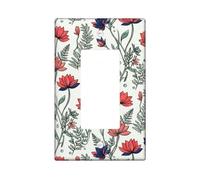 Cubierta para interruptor de luz basculante individual, diseño floral, naturaleza, pétalo, primavera, plástico, tamaño estándar, placa decorativa para sala de estar, dormitorio, hogar, oficina