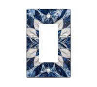 Cubierta para interruptor de luz basculante individual, diseño moderno y elegante de pétalo, sin plástico, azul, tamaño estándar, para dormitorio, baño, cocina, entrada, decoración