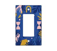 Cubierta para interruptor de luz basculante individual, líneas abstractas modernas de reloj de arena azul de plástico tamaño estándar, placa decorativa para dormitorio, baño, cocina, entrada