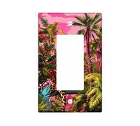 Cubierta para interruptor de luz de selva tropical, cubierta de toma, jungla vibrante para decoración del hogar, placas de pared termoplásticas, balancín individual de tamaño estándar