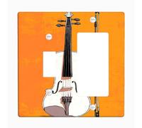 Cubierta para interruptor de luz de violín, diseño clásico de música blanca para decoración del hogar, placas de pared termoplásticas, balancín de palanca de tamaño estándar