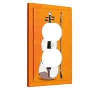 Cubierta para interruptor de luz de violín, diseño clásico de música blanca para decoración del hogar, placas de pared termoplásticas, toma dúplex individual de tamaño estándar
