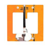 Cubierta para interruptor de luz de violín, diseño clásico de música blanca para decoración del hogar, placas de pared termoplásticas, tamaño estándar doble basculante
