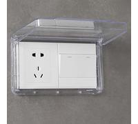 Cubierta para interruptor de pared, cubierta reversible para interruptor de pared de baño tipo 86, doble enchufe, baños, cocinas, dormitorios, delgada, impermeable (transparente)