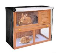 Cubierta para jaula de mascotas 210D, 122 x 50 x 105 cm, protector de doble capa para conejos, impermeable, refugio de animales al aire libre, transpirable, protección contra el polvo, el viento y la