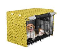 Cubierta para jaula de perro, panel de malla transpirable para exteriores, patio trasero, jardín, fondo compacto y mullido, color amarillo, S