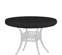 Cubierta para mesa para exteriores: protector resistente para muebles de jardín, material resistente a la decoloración y a la intemperie, ajuste seguro a prueba de viento | Protector circular