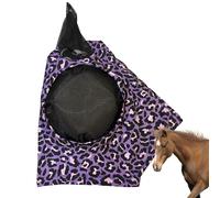 Cubierta para moscas de cara completa, máscara de mosca de caballo, protección cómoda, protección estampada, escudo antiinsectos para, ropa ligera para movimiento de equitación, equipo estable para