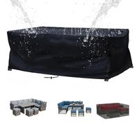 Cubierta Para Muebles De Jardín,Funda Para Mesa Exterior Cubre Sillas Terraza,Cubierta Para Juegos De Muebles Resistente Al Invierno, Funda Protectora Para Mesa De Jardín Negro 185L x 110W x 85 Hcm