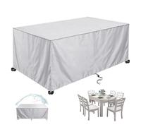 Cubierta para muebles de jardín resistente al agua, 140 x 72 x 72 cm/largo x ancho x alto, lona multitamaño, para mesas de jardín, resistente al polvo, antiUV, rectangular, para exteriores, cubierta