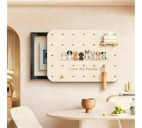 Cubierta Para Panel Eléctrico Hide Meter, Decorativa Cubierta Para Caja De Interruptores, Tapa Protectora Con Ganchos Y Divisores, Diseño Push-pull(Beige 4,50 * 40cm/19.7 * 15.7in)