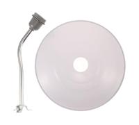 Cubierta para Pantalla de Acero Inoxidable Brazo Curvo Blanco | Diseño Moderno y Limpio, Acabado Cepillado Fino, Compatible Portalámparas E26 E27, para Postes y Exteriores