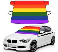 Cubierta para parabrisas de coche con bandera de arco iris para hielo y nieve, cubierta impermeable para parabrisas de nieve, ajuste universal para coches, sedanes, SUV, protección contra la nieve y