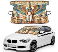 Cubierta para parabrisas de coche con estampado de jeroglíficos sagrados egipcios antiguos para hielo y nieve, ajuste universal para la mayoría de los coches, protector de hielo multifuncional que