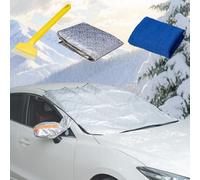 Cubierta para parabrisas de coche, plegable, protección solar para invierno, 9 magnéticas, protección UV para verano, sol, polvo, nieve, hielo, heladas, 190 cm x 148 cm x 116 cm (naranja)