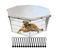Cubierta para Parque para Perros, Jaula UniversalOctogonal para Tienda De Campaña para Animales Pequeños con Tapa A Prueba De Sol/Lluvia, Parque Portátil para Perros Y Gatos - 210D recubierto de plata