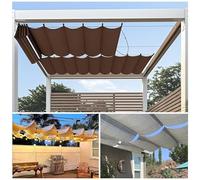 Cubierta para Pérgola, con Varilla de Aluminio, Toldo Retráctil Kit de Pérgolas para Patio Exterior para Terraza, Jardín y Cenador, Vela de Sombra Ondulada,Marrón,123cmx400cm