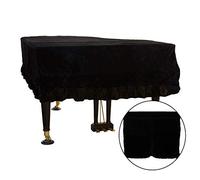 Cubierta para piano a prueba de polvo de terciopelo, cubierta de alas de tela lavable Triangle Bordered Piano Cover