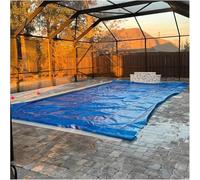 Cubierta para Piscina, Cubierta Solar para Piscinas rectangulares enterradas o elevadas, Manta térmica con Ojales, Azul, para retención de Calor en jacuzzis y spas (183 x 610 cm / 6 x 20 pie