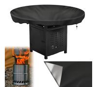 Cubierta para placa de fuego, diámetro de 100 cm, 600D, funda protectora barbacoa impermeable para exterior, antiUV, cubierta redonda negra resistente al agua, para placa de fuego y parrilla